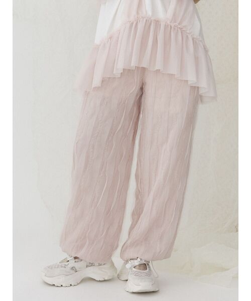 merry jenny（メリージェニー）の「チュールパラシュートパンツ（カーゴパンツ・レディース・オフホワイト/ブラック/ピンク・FREE）」の10枚目の写真