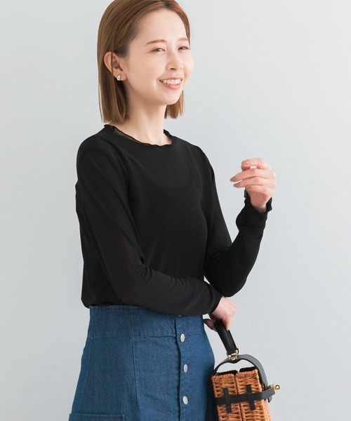 Torrazzo Donna(トラッゾドンナ)の「TORRAZZO DONNA シアーカットソー(Tシャツ/カットソー・レディース・ブラック/ライトブラウン/ホワイト・FREE)」の3枚目の写真