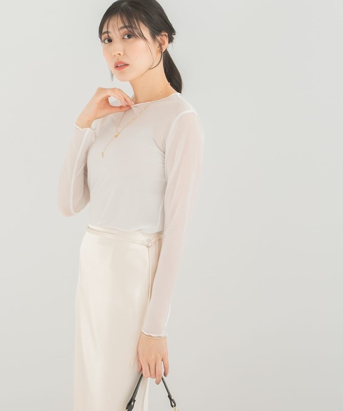 Torrazzo Donna(トラッゾドンナ)の「TORRAZZO DONNA シアーカットソー(Tシャツ/カットソー・レディース・ブラック/ライトブラウン/ホワイト・FREE)」の6枚目の写真