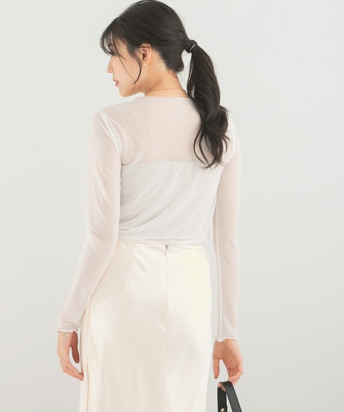 Torrazzo Donna(トラッゾドンナ)の「TORRAZZO DONNA シアーカットソー(Tシャツ/カットソー・レディース・ブラック/ライトブラウン/ホワイト・FREE)」の7枚目の写真