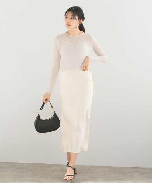 Torrazzo Donna(トラッゾドンナ)の「TORRAZZO DONNA シアーカットソー(Tシャツ/カットソー・レディース・ブラック/ライトブラウン/ホワイト・FREE)」の8枚目の写真