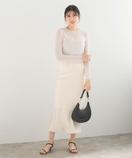 Torrazzo Donna(トラッゾドンナ)の「TORRAZZO DONNA シアーカットソー(Tシャツ/カットソー・レディース・ブラック/ライトブラウン/ホワイト・FREE)」の9枚目の写真