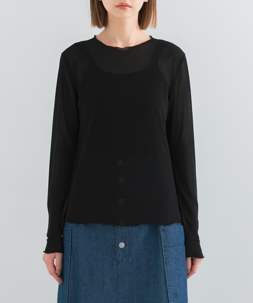 Torrazzo Donna(トラッゾドンナ)の「TORRAZZO DONNA シアーカットソー(Tシャツ/カットソー・レディース・ブラック/ライトブラウン/ホワイト・FREE)」の14枚目の写真