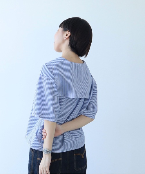 PAR ICI(パーリッシィ)の「ウェーブボイル セーラーブラウス(シャツ/ブラウス・レディース・ホワイト/ブルー/ブラック/その他・FREE)」の3枚目の写真