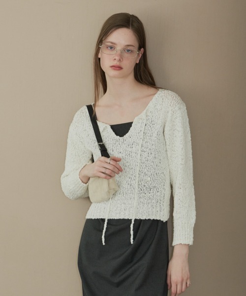GIUNON フラワーニットカーディガン アイボリー GIUNON ニット GIUNON（ジウノン）｜カーディガン/ボレロ一覧 - WEAR
