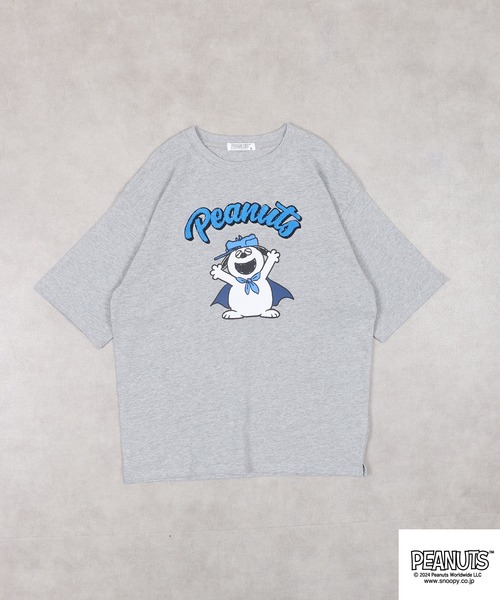 PEANUTS(ピーナッツ)の「PEANUTS ヘビーウエイトドロップショルダーTシャツ(Tシャツ/カットソー・メンズ・ネイビー/ブラック/ベージュ/杢グレー/ライトカーキ/コーラル・LL/S/M/L)」の20枚目の写真