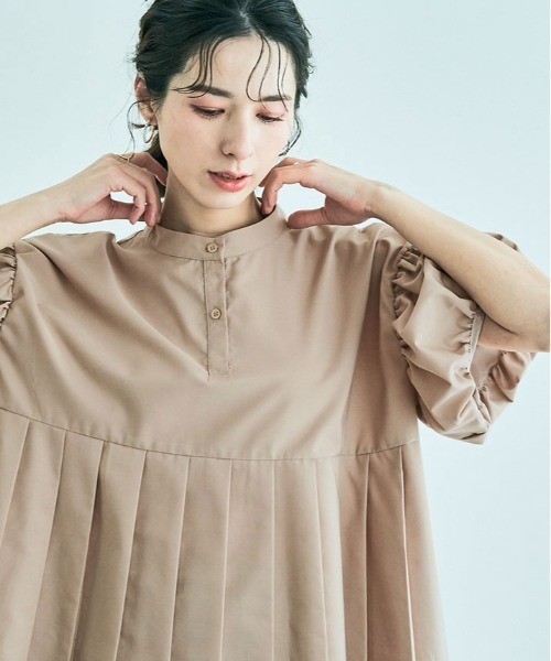 kirakiraShop（キラキラショップ）の「プリーツ 切り替え パフ ブラウス（シャツ/ブラウス・レディース・ブラック/ベージュ系その他/オフホワイト/ブルー/ブルー系/ピンク系・FREE）」の17枚目の写真