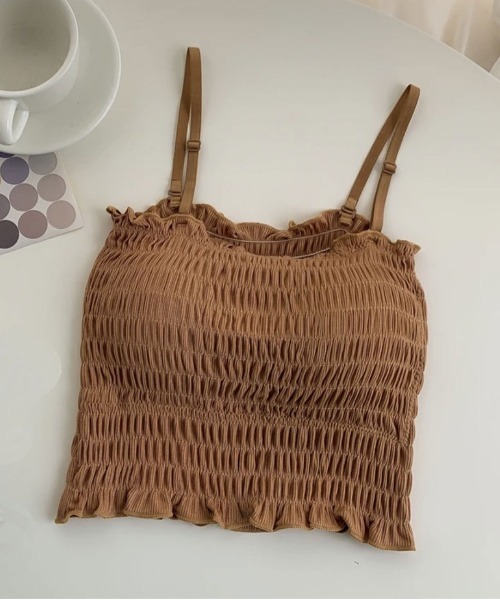 ammy.（エイミードット）の「【 ammy. / エイミードット 】 シャーリング カップ付き  キャミソール（キャミソール・レディース・ホワイト/グレー/ブラック/ダークグリーン/キャメル・FREE）」の17枚目の写真