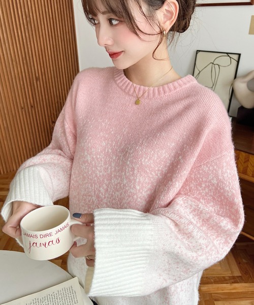 セール】グラデーションジャガードニットプルオーバー（ニット  