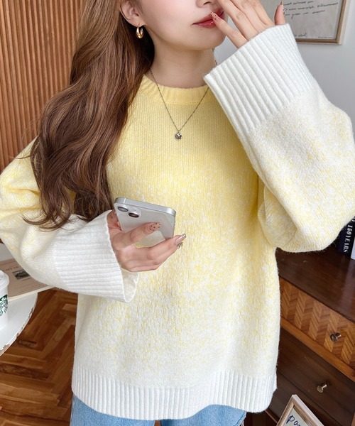 セール】グラデーションジャガードニットプルオーバー（ニット  