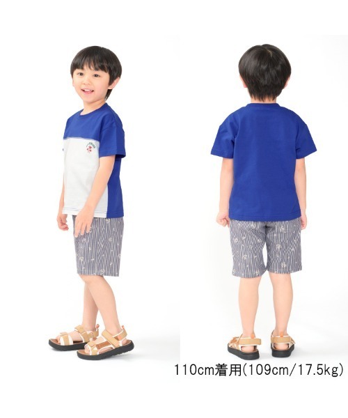 Moujonjon（ムージョンジョン）の「バイカラー切替半袖Tシャツ（Tシャツ/カットソー・キッズ・ブルー/イエロー・80/90/100/110/120/130/140）」の8枚目の写真