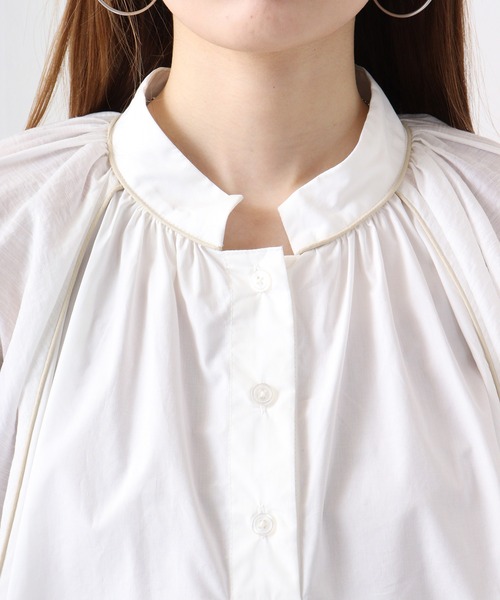 Anna Nicola(アンナニコラ)の「Anna Nicola パイピング配色ブラウス(シャツ/ブラウス・レディース・ブラック/オフホワイト・38)」の15枚目の写真