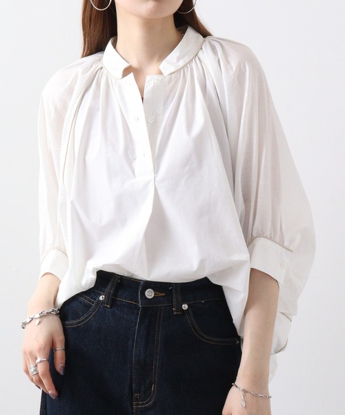 Anna Nicola(アンナニコラ)の「Anna Nicola パイピング配色ブラウス(シャツ/ブラウス・レディース・ブラック/オフホワイト・38)」の3枚目の写真