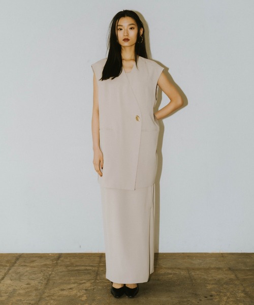 セール】バックシアージレセットアップドレス / back sheer gilet