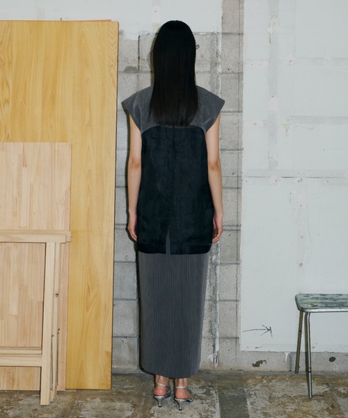 アンドレスド　セットアップ back sheer gilet setup dress / バックシアージレセットアップ