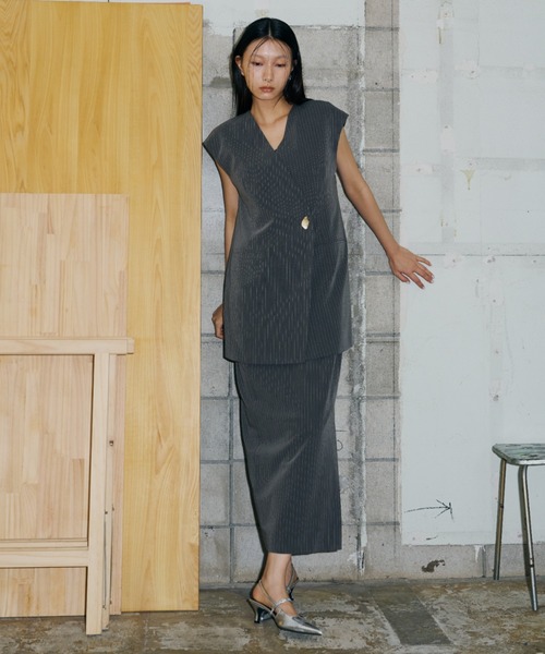 スーツ・フォーマル・ドレス ANDRESD back sheer gilet setup dress back sheer gilet setup dress | ANDRESD