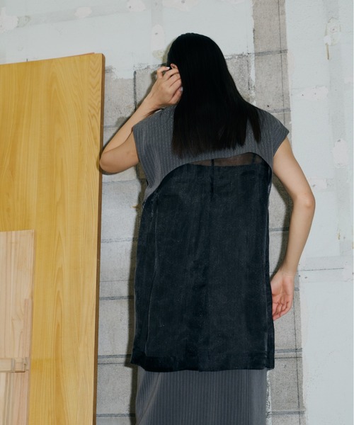【専用】ジレセットアップドレスsetup dress back sheer gilet setup dress / バックシアージレセットアップ