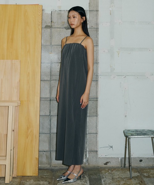 ANDRESD アンドレスド　バックシアージレセットアップドレス セール】back sheer gilet setup dress / バックシアージレ