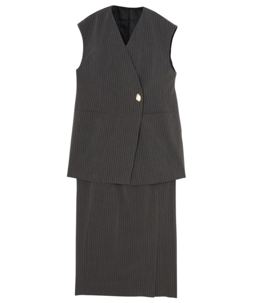 【専用】ジレセットアップドレスsetup dress back sheer gilet setup dress / バックシアージレセットアップ