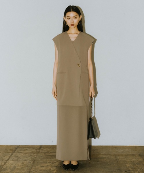 セール】バックシアージレセットアップドレス / back sheer gilet