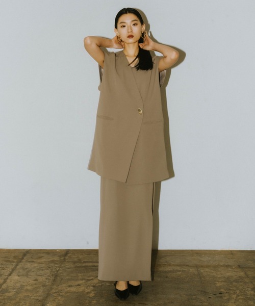 セール】バックシアージレセットアップドレス / back sheer gilet