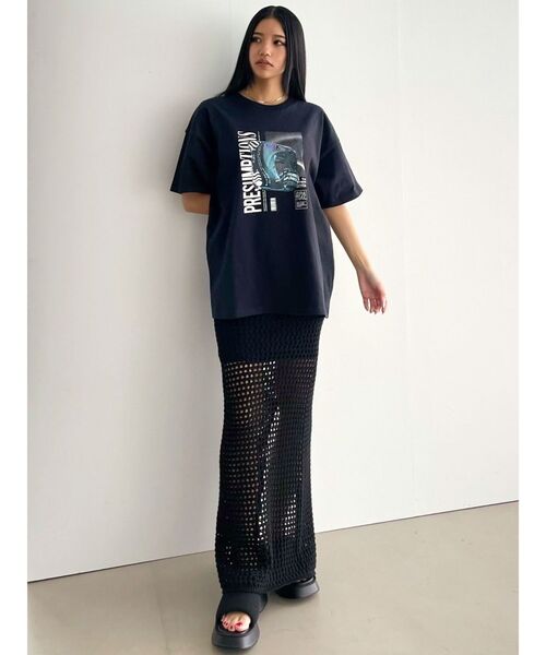 EMODA（エモダ）の「【WEB限定】ポイントリボンクロシェスカート（スカート・レディース・グレー/ホワイト/ブラック・FREE）」の11枚目の写真