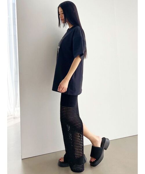 EMODA（エモダ）の「【WEB限定】ポイントリボンクロシェスカート（スカート・レディース・グレー/ホワイト/ブラック・FREE）」の12枚目の写真