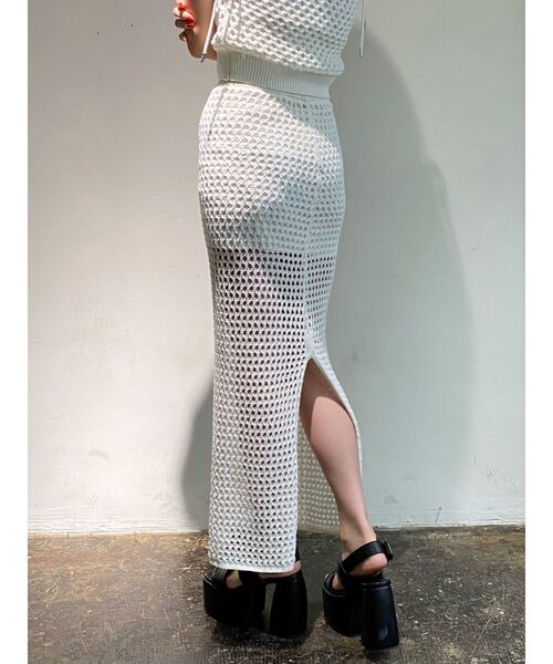 EMODA（エモダ）の「【WEB限定】ポイントリボンクロシェスカート（スカート・レディース・グレー/ホワイト/ブラック・FREE）」の17枚目の写真