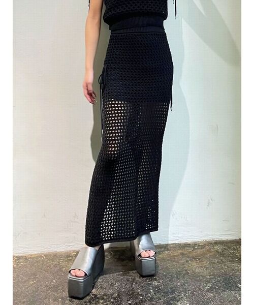 EMODA（エモダ）の「【WEB限定】ポイントリボンクロシェスカート（スカート・レディース・グレー/ホワイト/ブラック・FREE）」の21枚目の写真