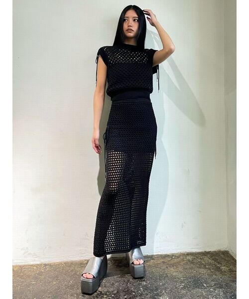 EMODA（エモダ）の「【WEB限定】ポイントリボンクロシェスカート（スカート・レディース・グレー/ホワイト/ブラック・FREE）」の22枚目の写真