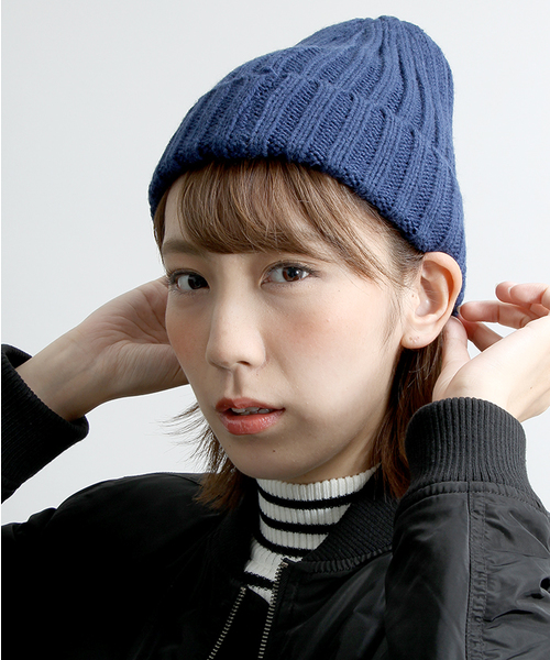 WEGO(ウィゴー)の「◆WEGO/リブニットキャップ(ニットキャップ/ビーニー・メンズ・ネイビー/ホワイト/ワイン/ブラック/杢グレー/カーキ・FREE)」の1枚目の写真