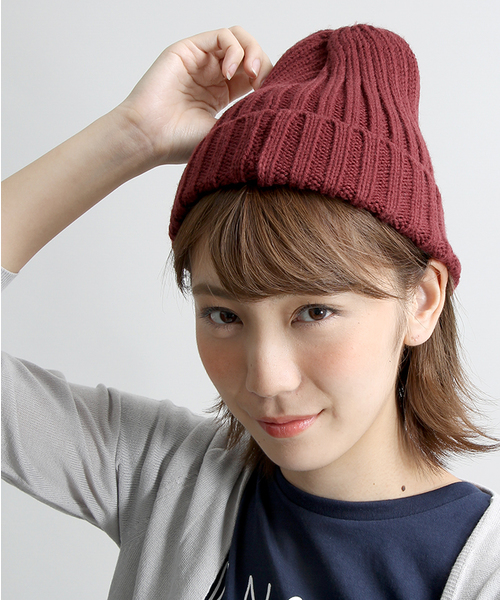 WEGO(ウィゴー)の「◆WEGO/リブニットキャップ(ニットキャップ/ビーニー・メンズ・ネイビー/ホワイト/ワイン/ブラック/杢グレー/カーキ・FREE)」の6枚目の写真