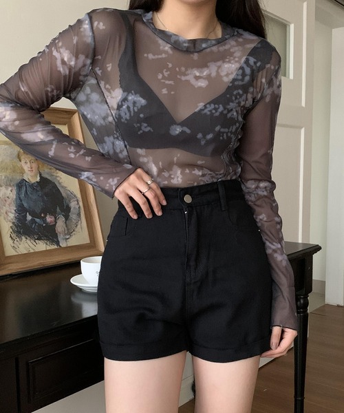 SHEPP(シープ)の「パイピング タイダイシアー ハイネックトップス(Tシャツ/カットソー・レディース・その他1/その他2・F)」の8枚目の写真