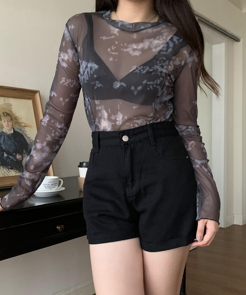 SHEPP(シープ)の「パイピング タイダイシアー ハイネックトップス(Tシャツ/カットソー・レディース・その他1/その他2・F)」の9枚目の写真