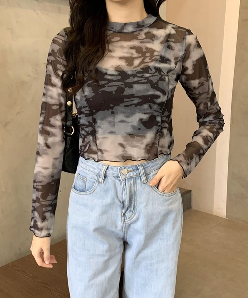 SHEPP(シープ)の「パイピング タイダイシアー ハイネックトップス(Tシャツ/カットソー・レディース・その他1/その他2・F)」の13枚目の写真