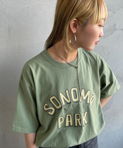 FUNG（ファング）の「[FUNG/ファング] SONOMA PARK カットオフプリントTシャツ（Tシャツ/カットソー・レディース・ホワイト/モスグリーン・M）」の15枚目の写真