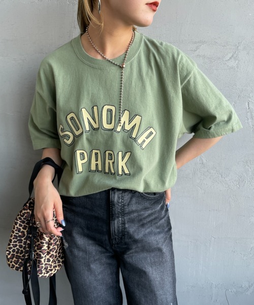 FUNG（ファング）の「[FUNG/ファング] SONOMA PARK カットオフプリントTシャツ（Tシャツ/カットソー・レディース・ホワイト/モスグリーン・M）」の16枚目の写真
