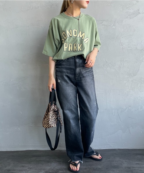 FUNG（ファング）の「[FUNG/ファング] SONOMA PARK カットオフプリントTシャツ（Tシャツ/カットソー・レディース・ホワイト/モスグリーン・M）」の5枚目の写真