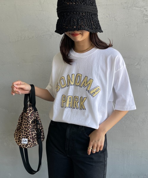 FUNG（ファング）の「[FUNG/ファング] SONOMA PARK カットオフプリントTシャツ（Tシャツ/カットソー・レディース・ホワイト/モスグリーン・M）」の6枚目の写真
