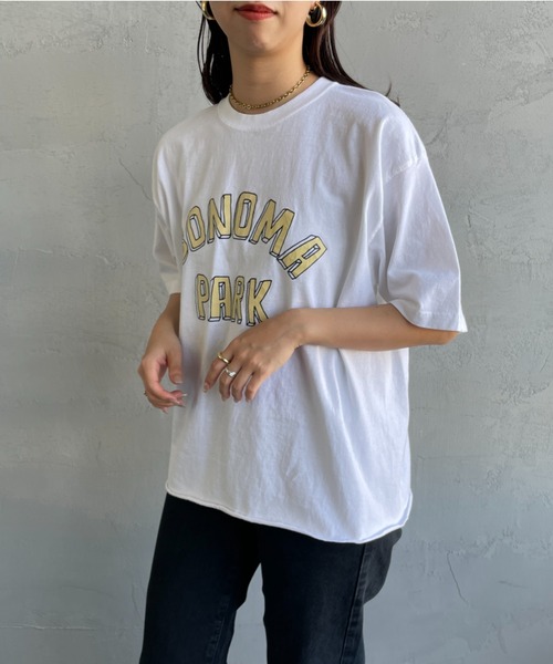 FUNG（ファング）の「[FUNG/ファング] SONOMA PARK カットオフプリントTシャツ（Tシャツ/カットソー・レディース・ホワイト/モスグリーン・M）」の10枚目の写真