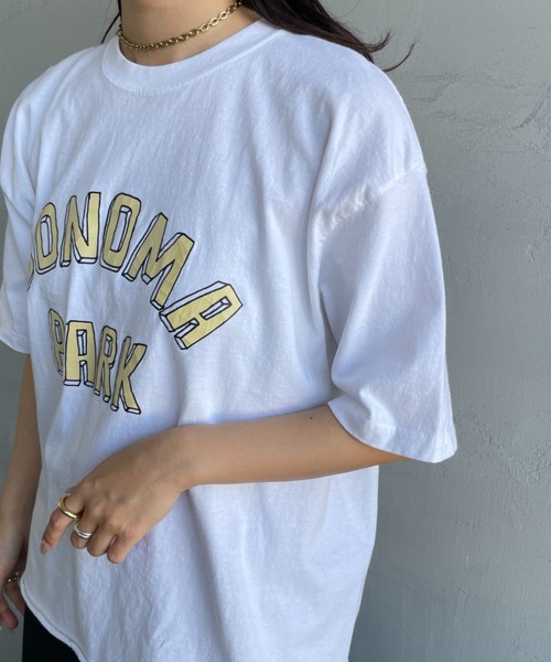 FUNG（ファング）の「[FUNG/ファング] SONOMA PARK カットオフプリントTシャツ（Tシャツ/カットソー・レディース・ホワイト/モスグリーン・M）」の13枚目の写真