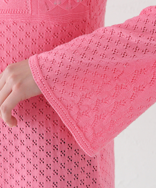 SLOBE citron.（スローブシトロン）の「SLOBE citron. フラワーレースニットカーディガン（カーディガン/ボレロ・レディース・ホワイト/ピンク・FREE）」の19枚目の写真