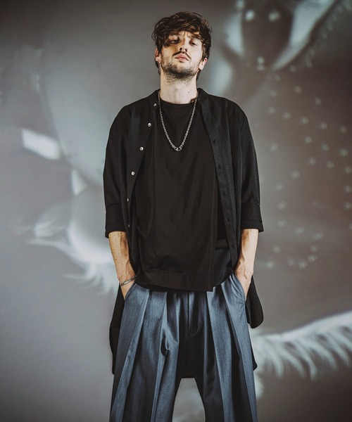 NO ID.(ノーアイディ)の「【NO ID.】Band Collar Changing Long Sheer Shirt / バンド カラー チェンジング ロング シアー シャツ(シャツ/ブラウス・メンズ・ホワイト/ブラック/グレー・1/2)」の10枚目の写真