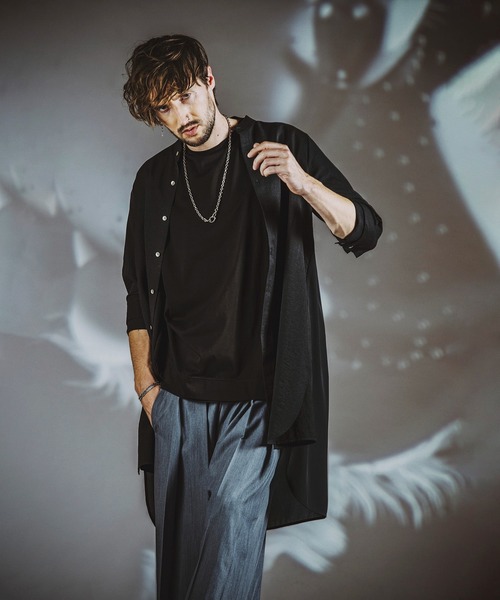 NO ID.(ノーアイディ)の「【NO ID.】Band Collar Changing Long Sheer Shirt / バンド カラー チェンジング ロング シアー シャツ(シャツ/ブラウス・メンズ・ホワイト/ブラック/グレー・1/2)」の13枚目の写真