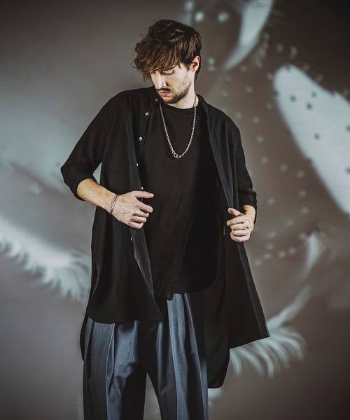 NO ID.(ノーアイディ)の「【NO ID.】Band Collar Changing Long Sheer Shirt / バンド カラー チェンジング ロング シアー シャツ(シャツ/ブラウス・メンズ・ホワイト/ブラック/グレー・1/2)」の14枚目の写真