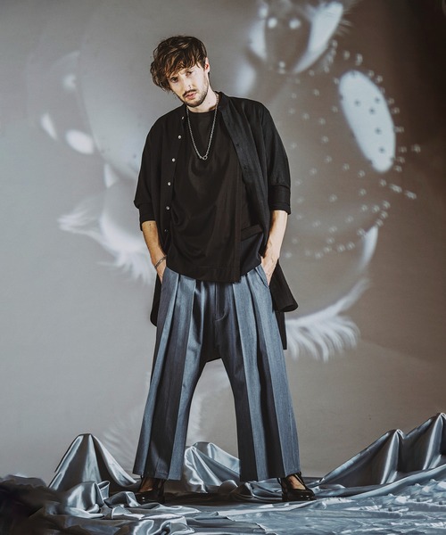 NO ID.(ノーアイディ)の「【NO ID.】Band Collar Changing Long Sheer Shirt / バンド カラー チェンジング ロング シアー シャツ(シャツ/ブラウス・メンズ・ホワイト/ブラック/グレー・1/2)」の18枚目の写真