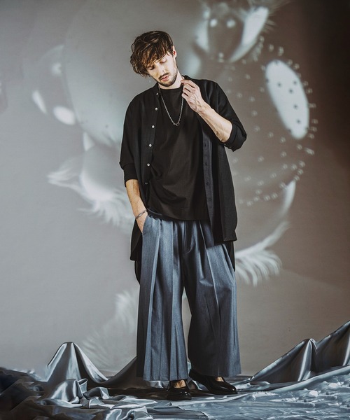 NO ID.(ノーアイディ)の「【NO ID.】Band Collar Changing Long Sheer Shirt / バンド カラー チェンジング ロング シアー シャツ(シャツ/ブラウス・メンズ・ホワイト/ブラック/グレー・1/2)」の20枚目の写真