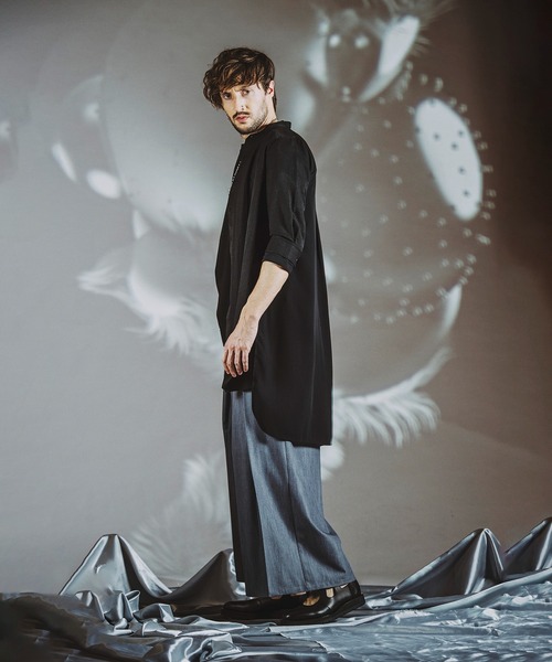 NO ID.(ノーアイディ)の「【NO ID.】Band Collar Changing Long Sheer Shirt / バンド カラー チェンジング ロング シアー シャツ(シャツ/ブラウス・メンズ・ホワイト/ブラック/グレー・1/2)」の22枚目の写真
