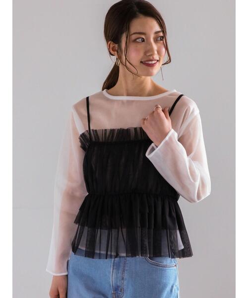 Te chichi（テチチ）の「チュールティアードギャザーキャミ