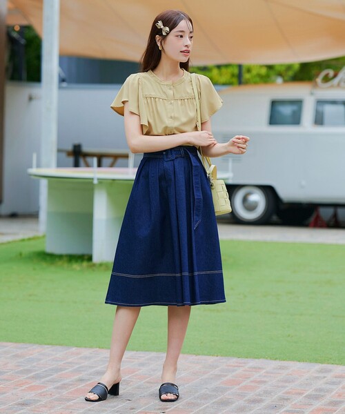 【洗える】フレアスリーブレースブラウス（シャツ/ブラウス）｜Tiaclasse（ティアクラッセ）